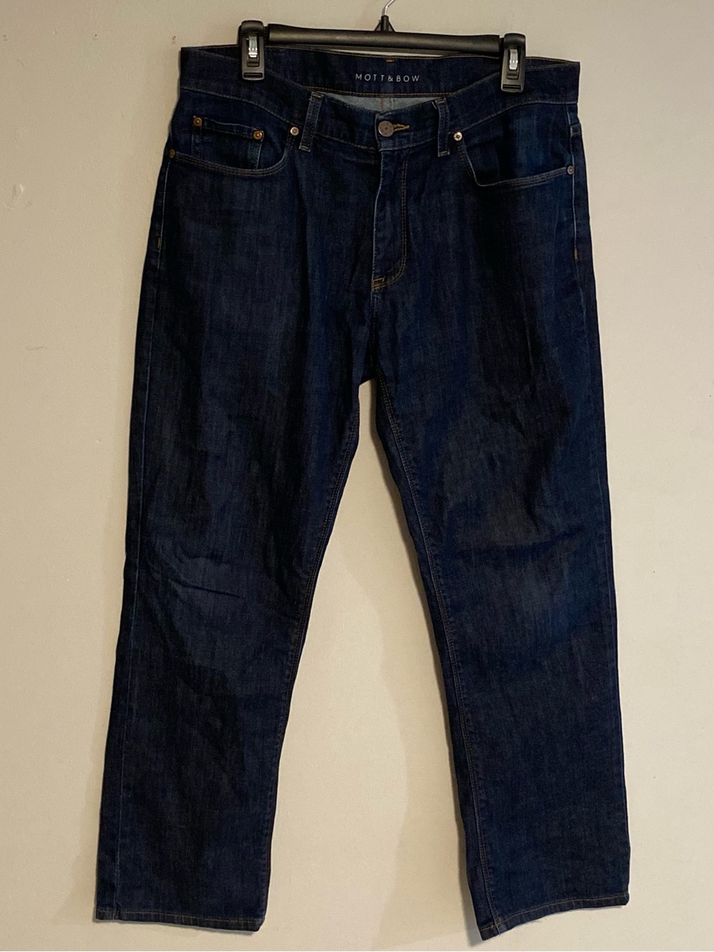 Mott & Bow Mosco Jeans Mens 33x30 Blue Straight Dark Wash Denim Stretch Pants
